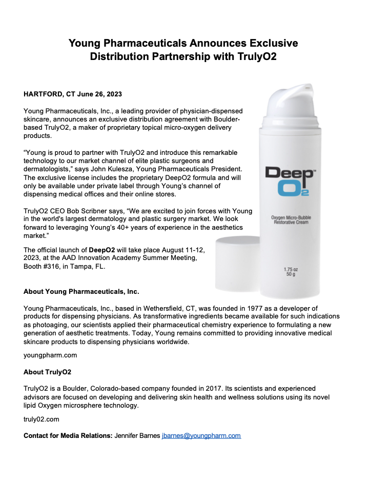 Young + TrulyO2 Press Release